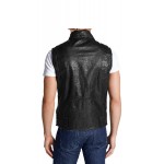 COOL LEATHER VEST WITH A HARDY LOOK GENUINE LEATHER BIKER VEST